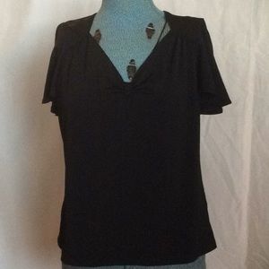 Short Sleeve Black Blouse